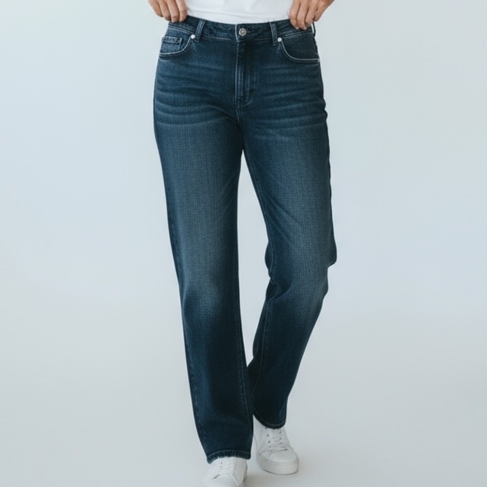 SPANNER JEANS - NWT - SIZE 10 - DARK WASH -HIGH RISE CUT BOOTCUT DISTRESSED B8